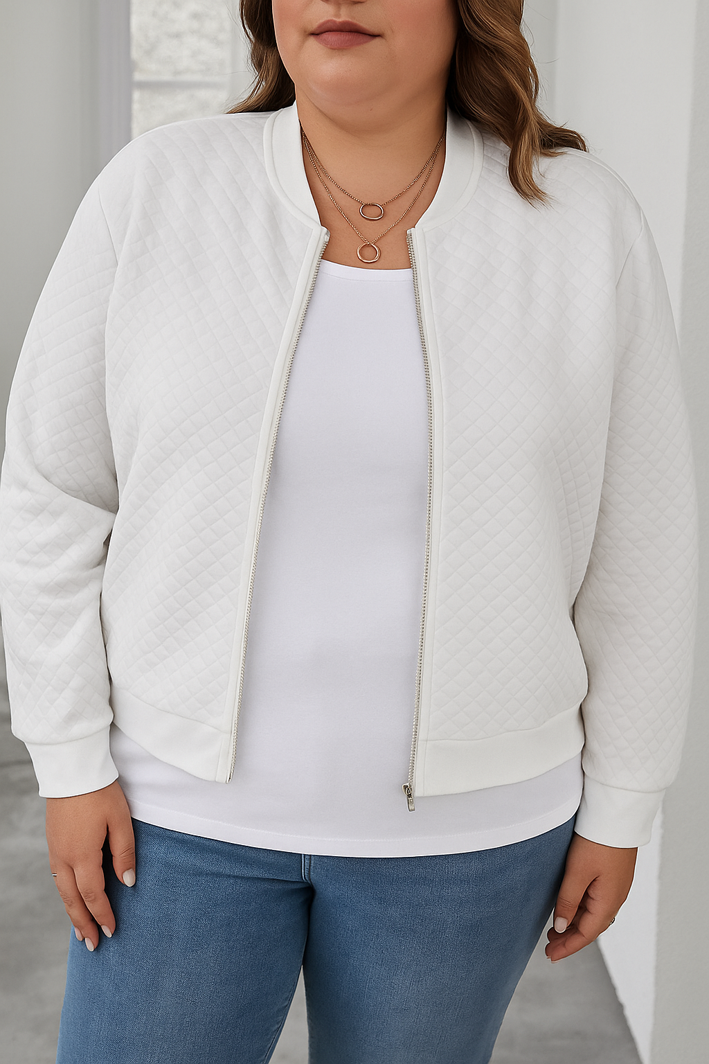 Zip Up Bomber Jacket