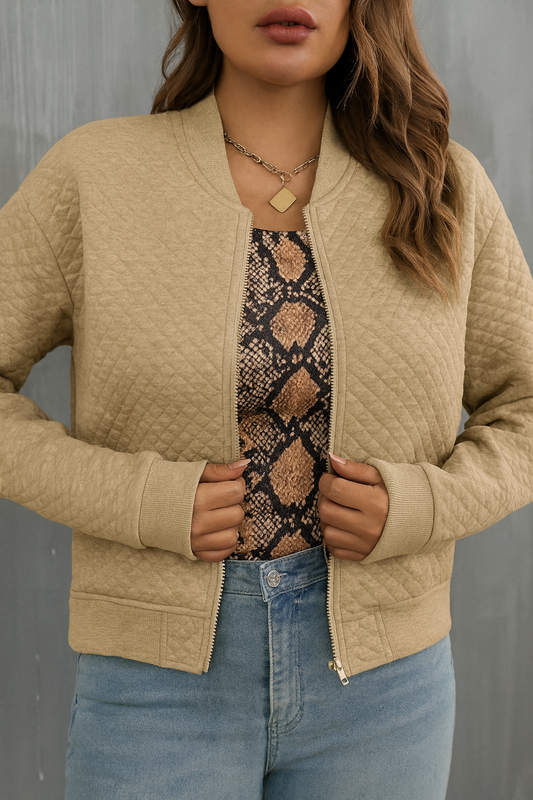 Zip Up Bomber Jacket