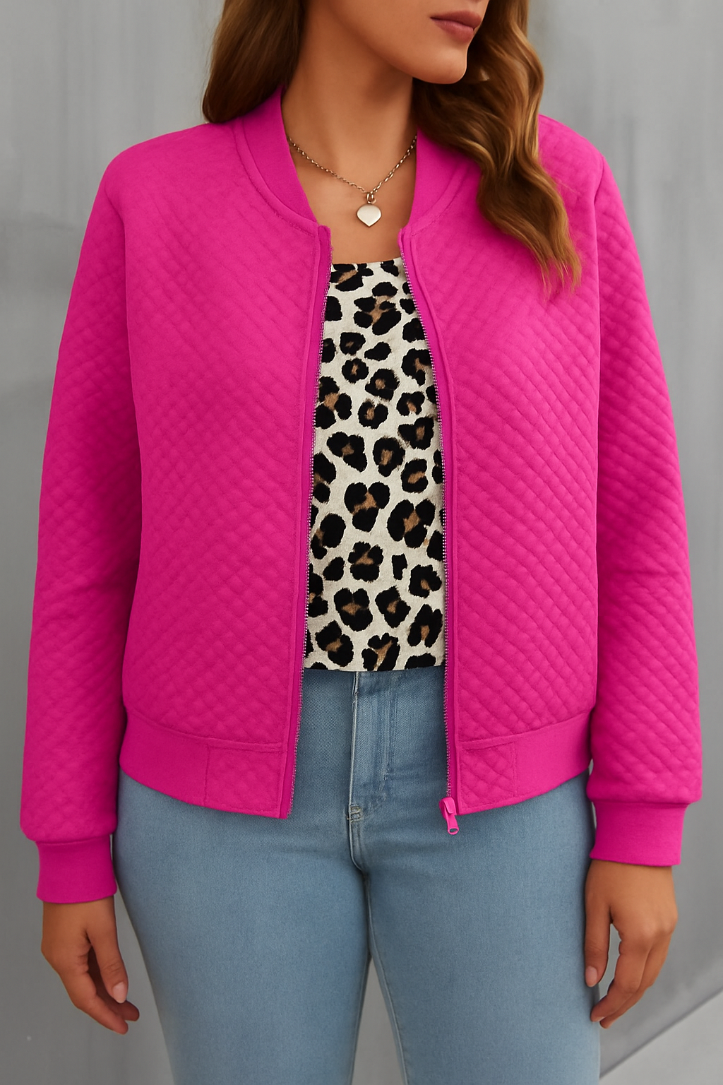 Zip Up Bomber Jacket
