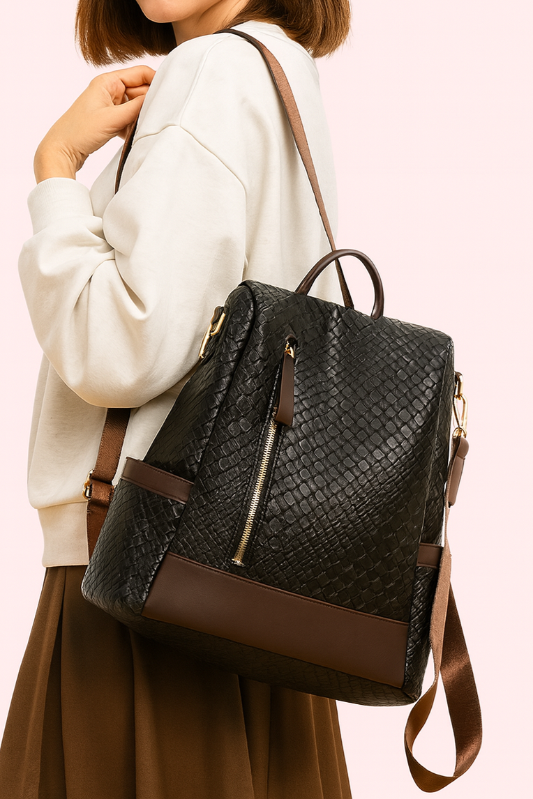 Convertible Backpack - Black & Latte