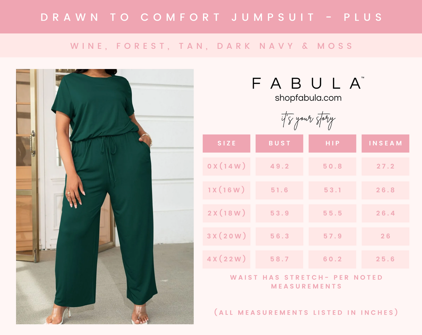 Drawn to Comfort Jumpsuit - Plus