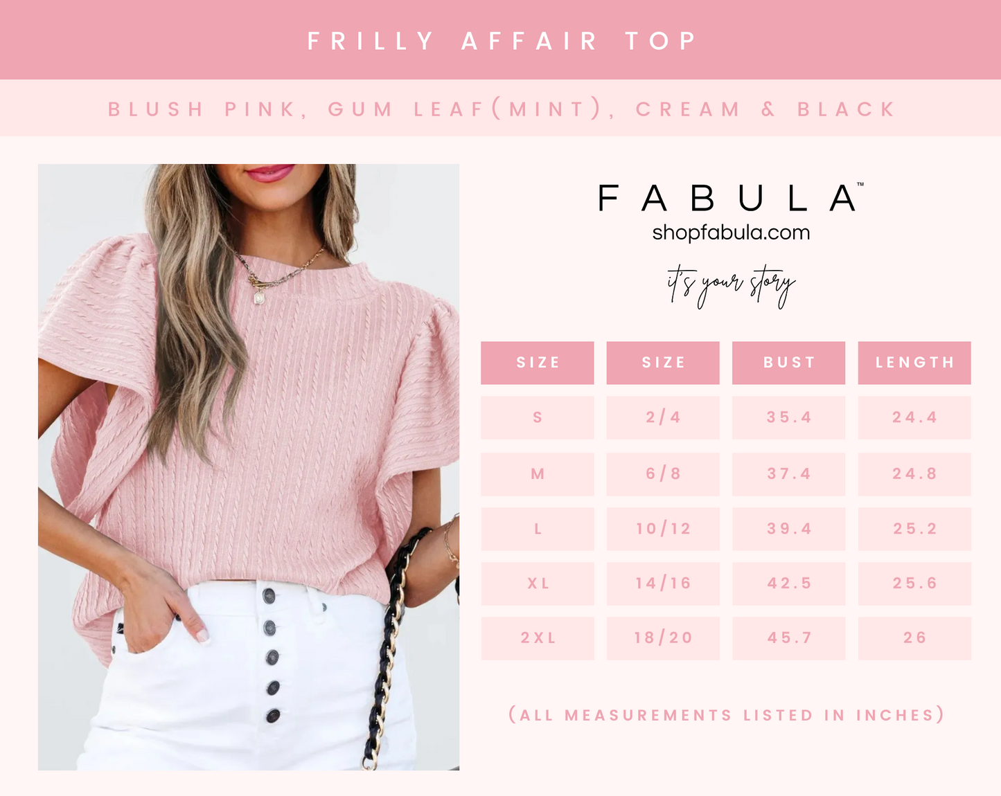 Frilly Affair Top - NEW COLORS