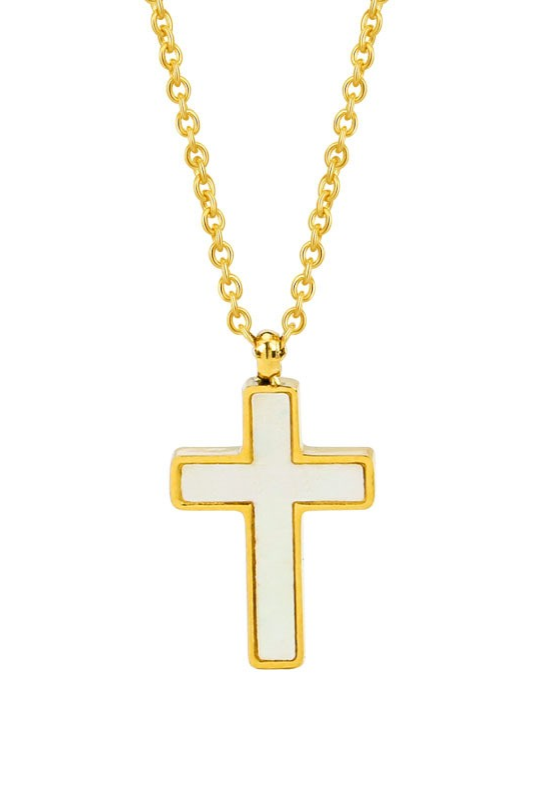 Shellstone Cross Necklace
