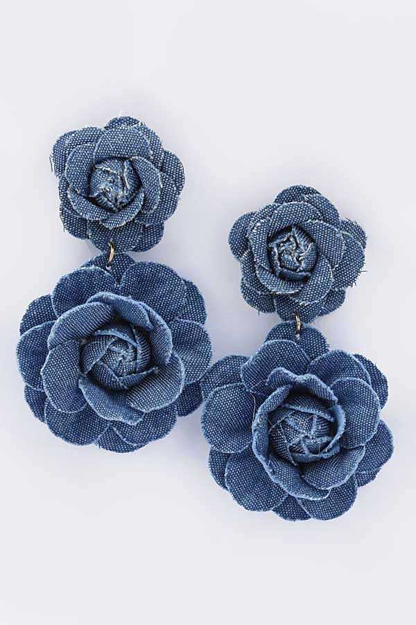 Denim Bloom Earrings