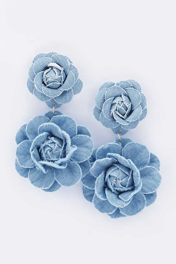 Denim Bloom Earrings