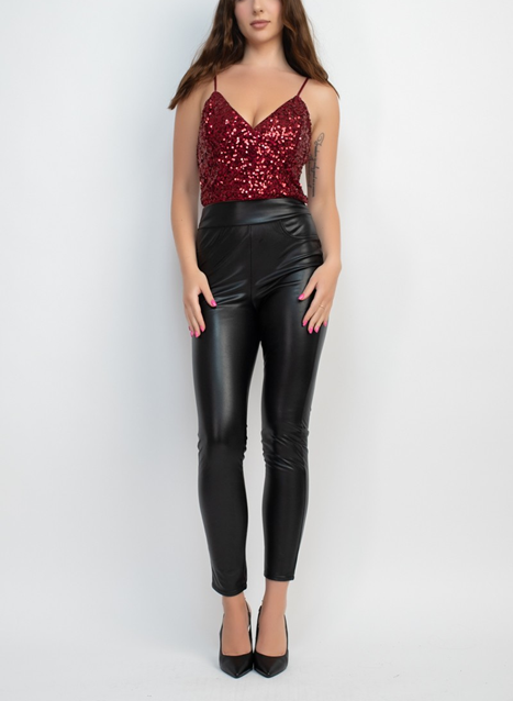 Rebel High-Rise Faux Leather Leggings