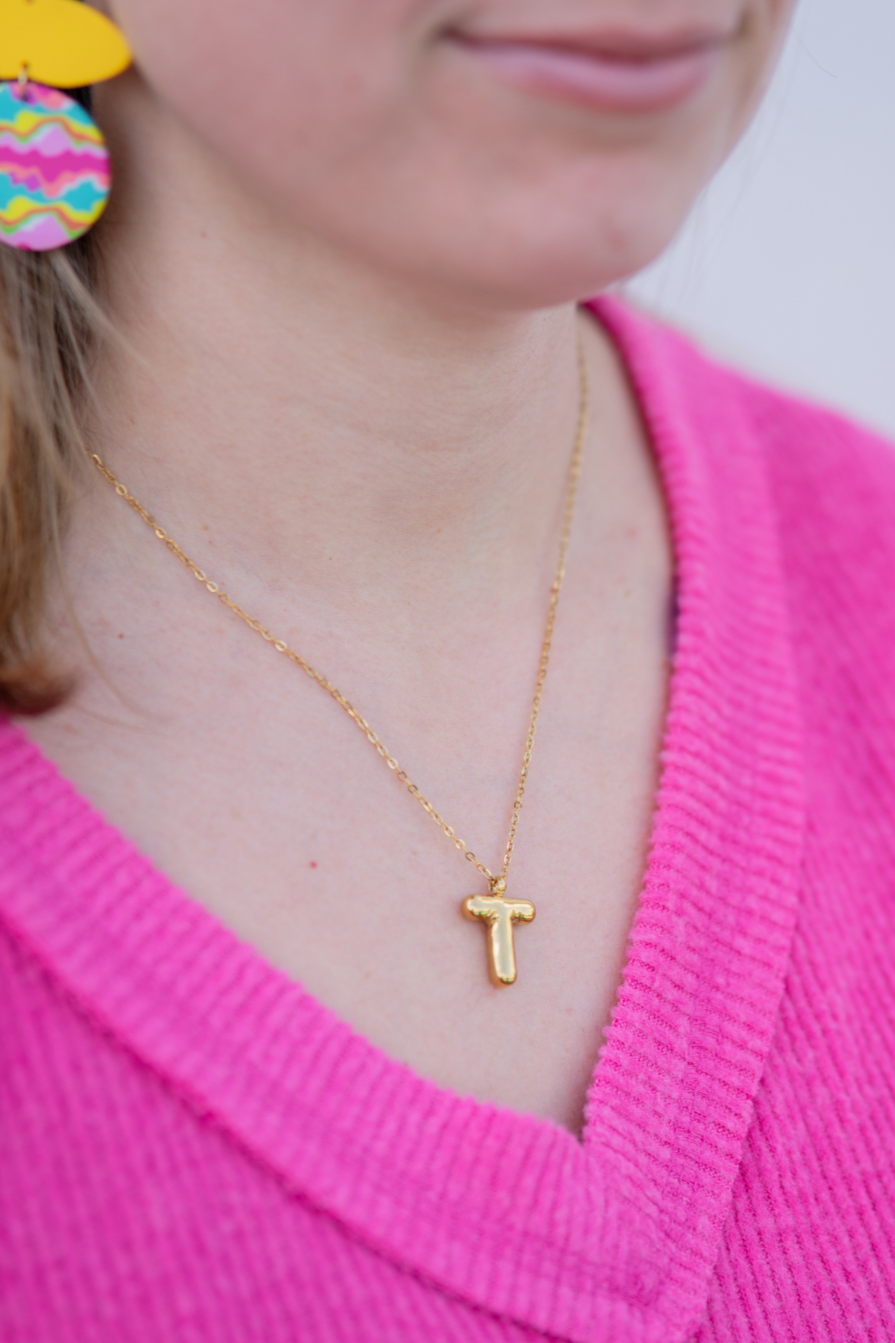 Bubble Up Initial Necklace