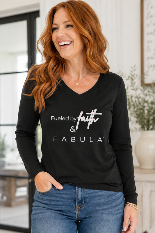 FABULA Fueled by Faith Long Sleeve V-Neck