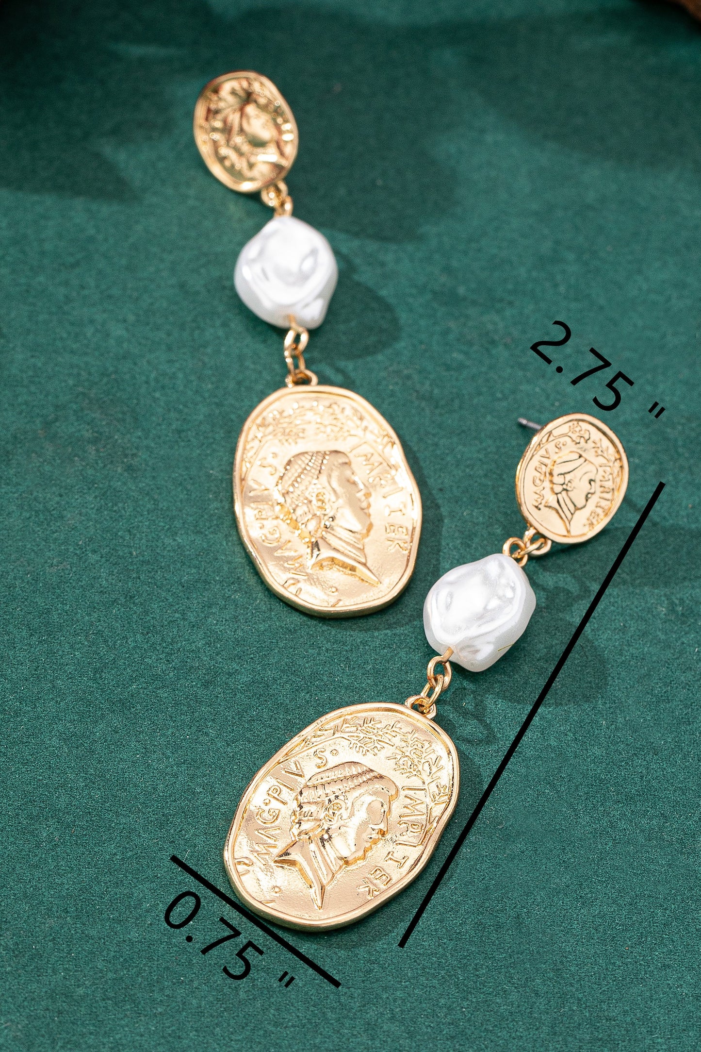 Coin & Pearl Drop Earrings
