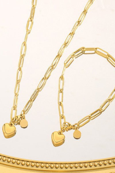 Locked In Love Necklace + Bracelet Set