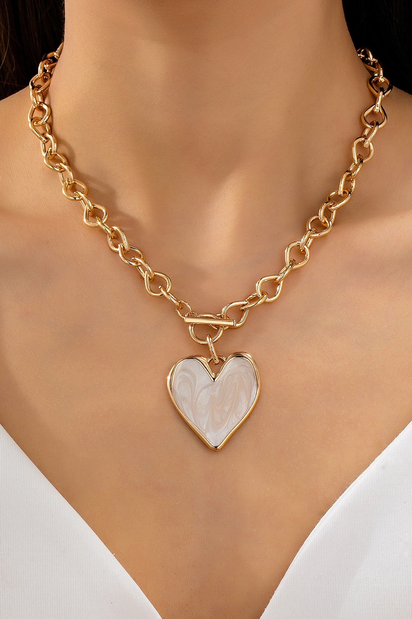 Tender Heart Duo Toggle Necklace