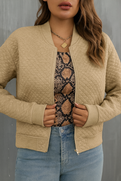 Zip Up Bomber Jacket