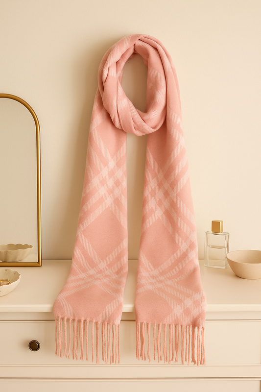 Mad For Plaid Scarf - Blush