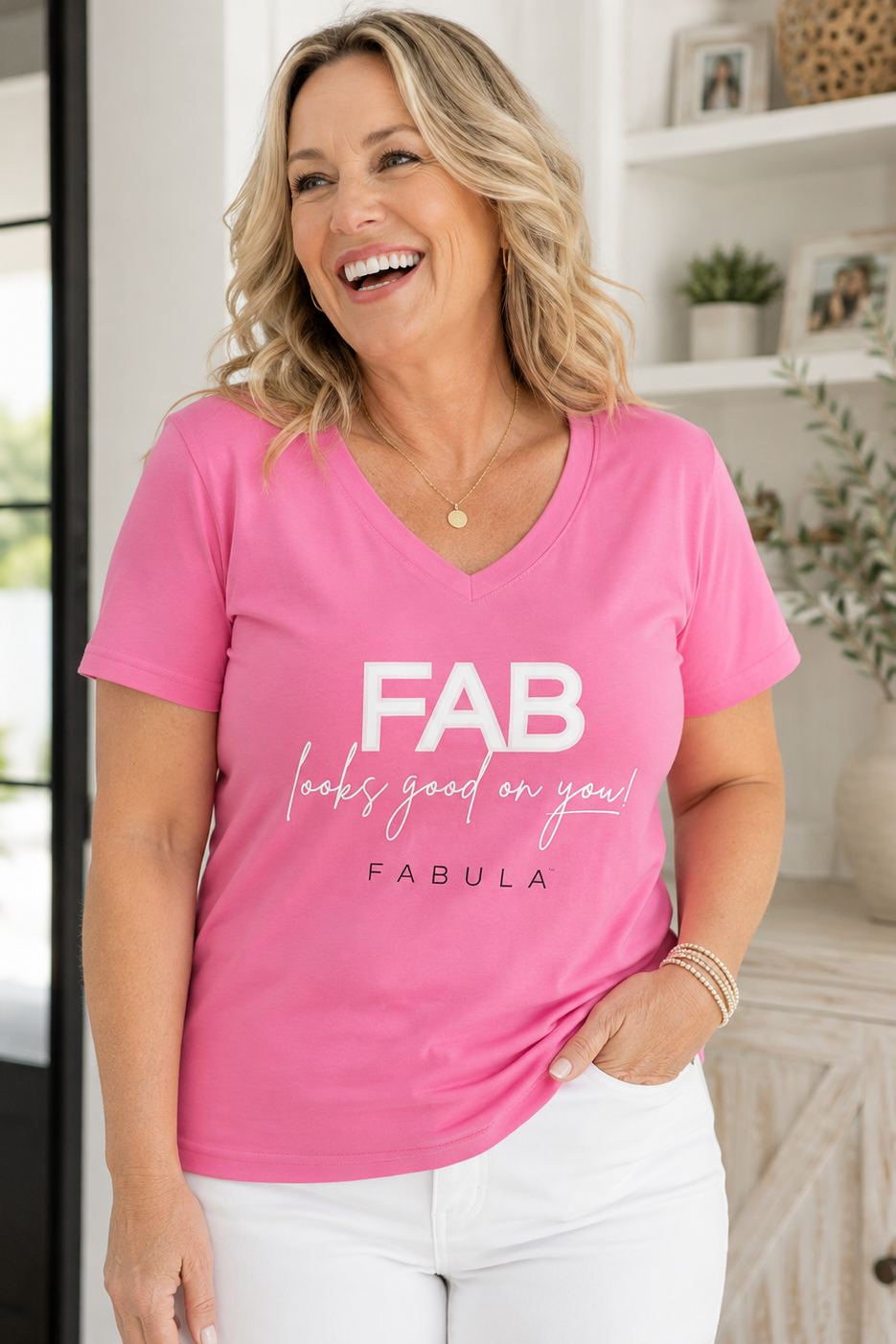 FAB Looks Good On You V-Neck Tee
