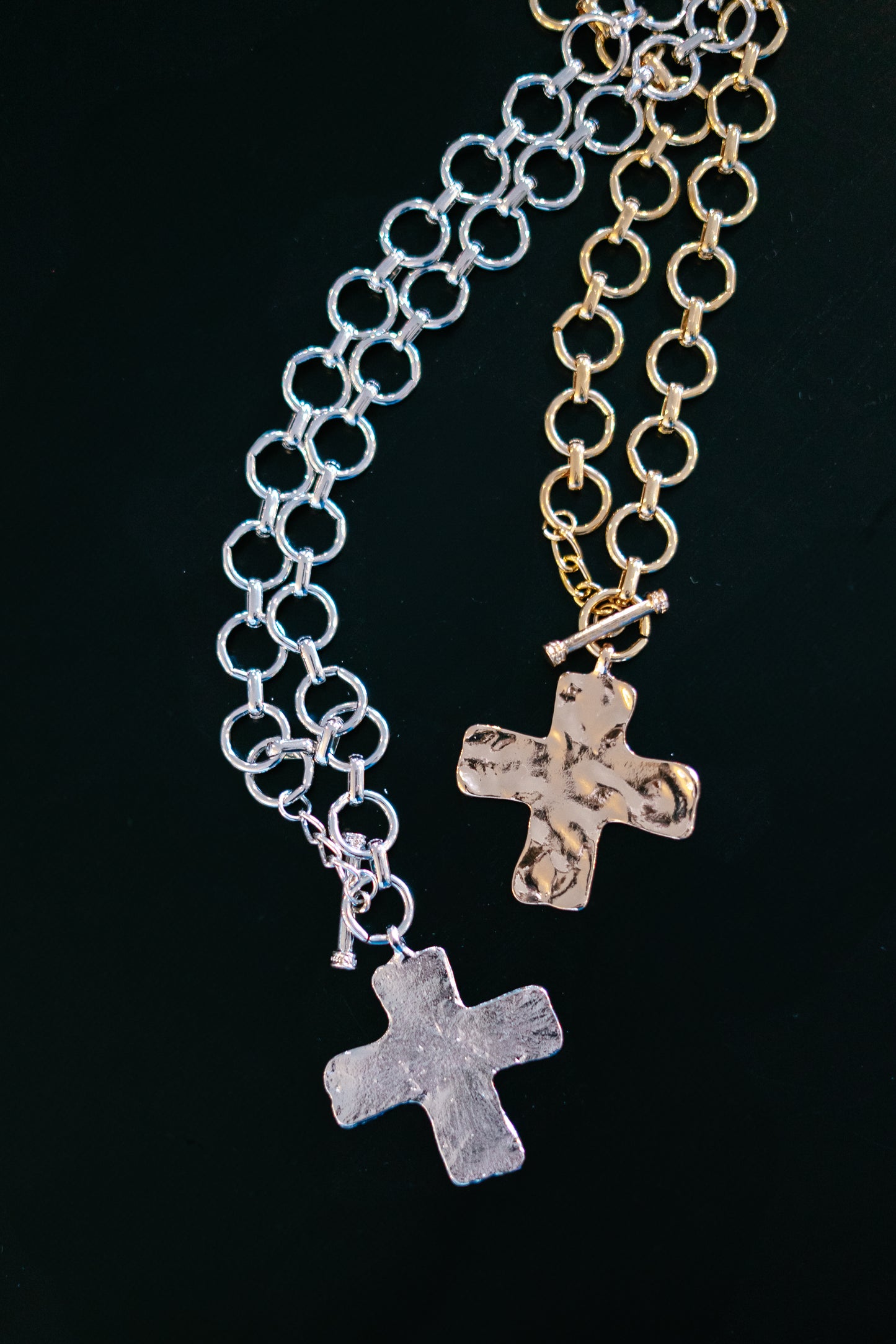 Noble Hammered Toggle Necklace