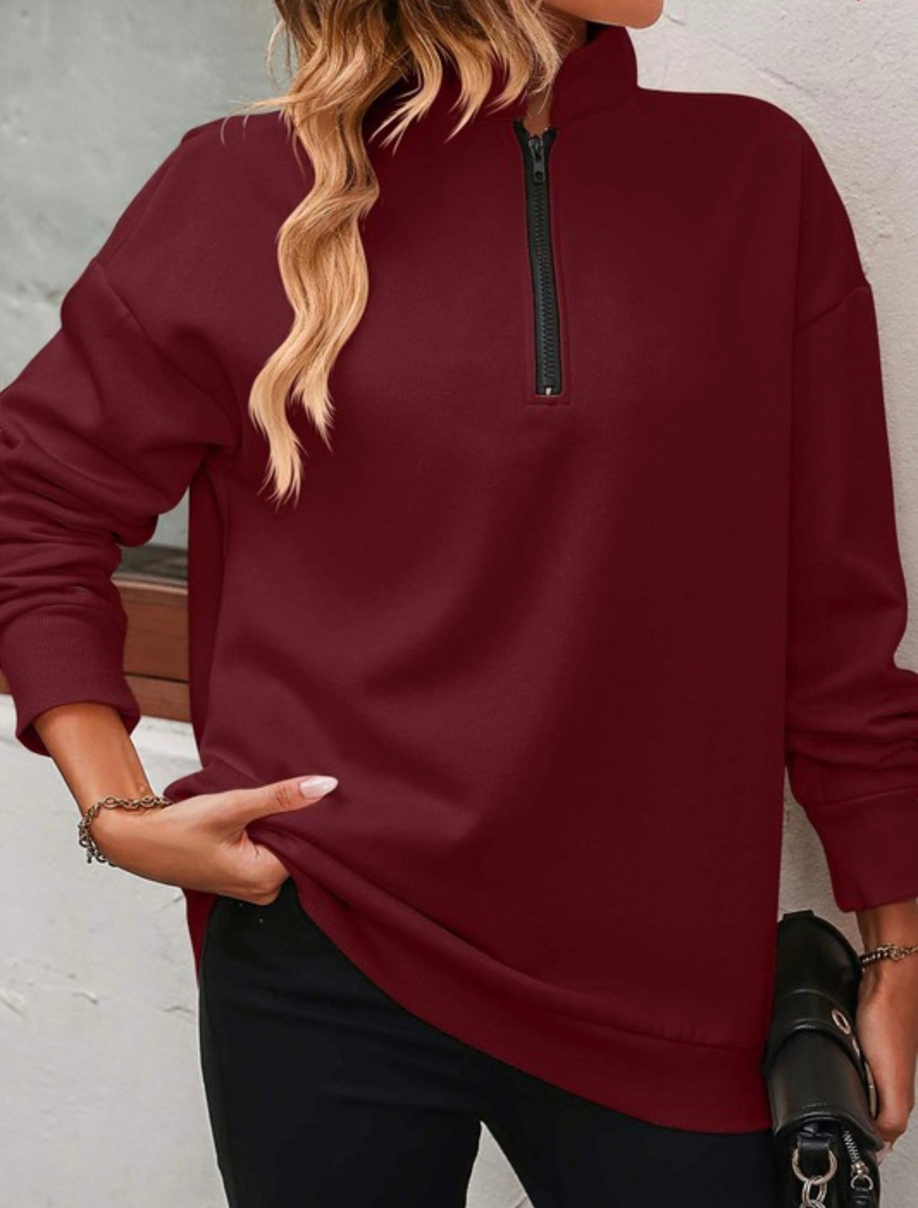 Pop & Go Quarter Zip - Cranberry