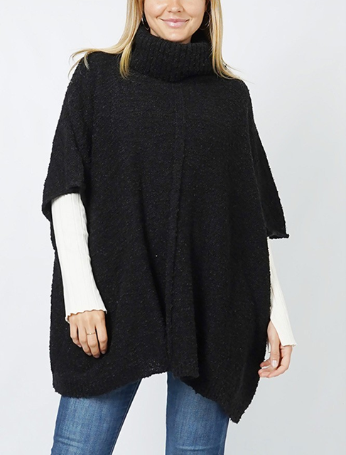 Knit Me Up Turtleneck Pullover - Black