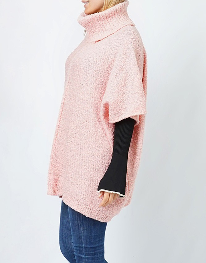 Knit Me Up Turtleneck Pullover - Blush