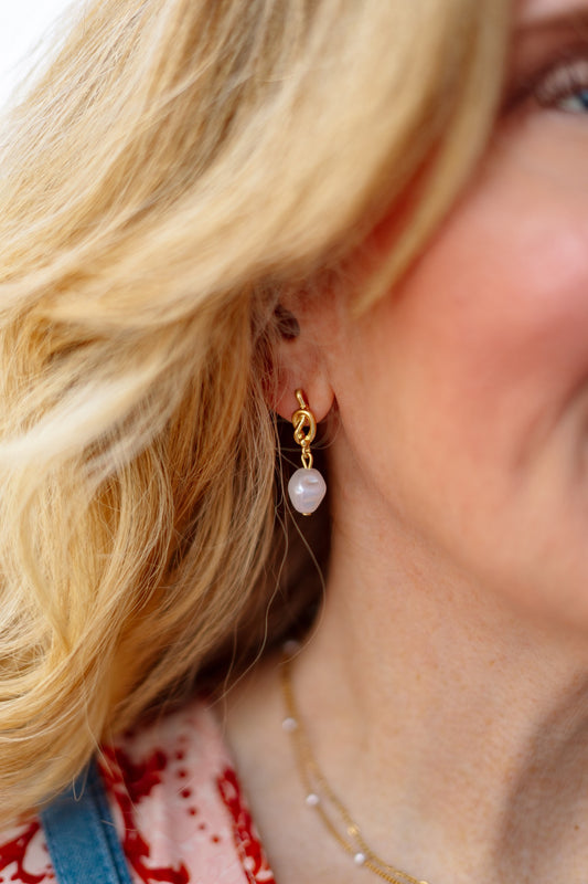 Knotty & Nice Pearl Earrings