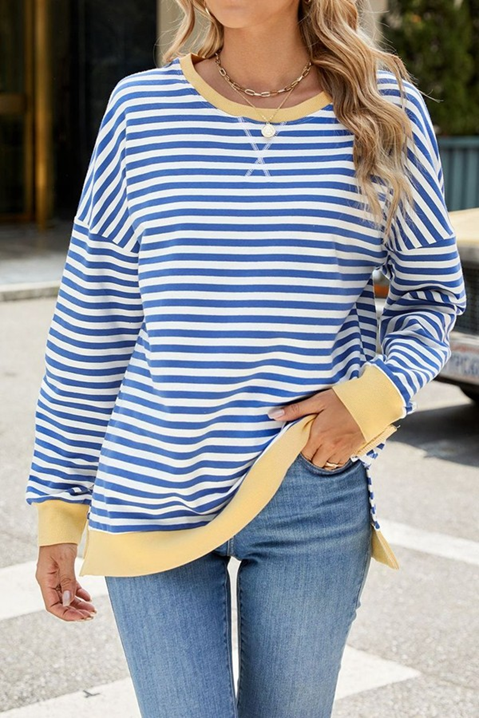 Stripe Me Happy Pullover - Blue & Yellow