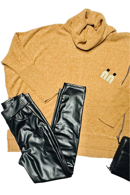 Rebel High-Rise Faux Leather Leggings - Full Figure