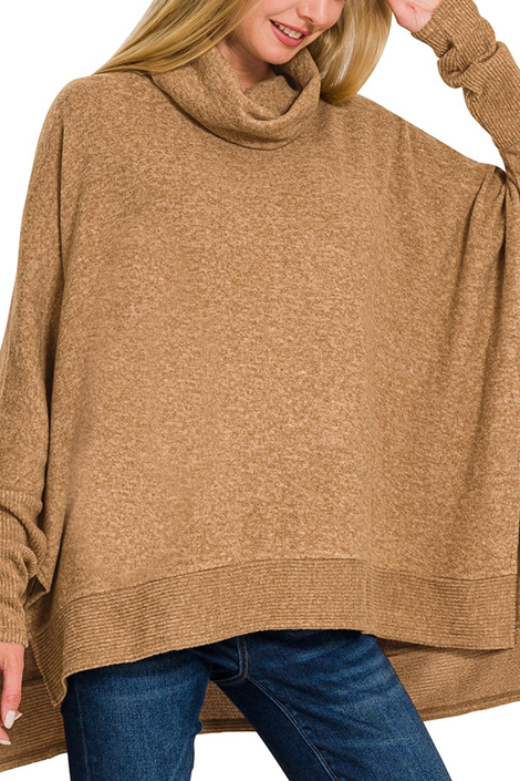 Swank Poncho Sweater - Butterscotch