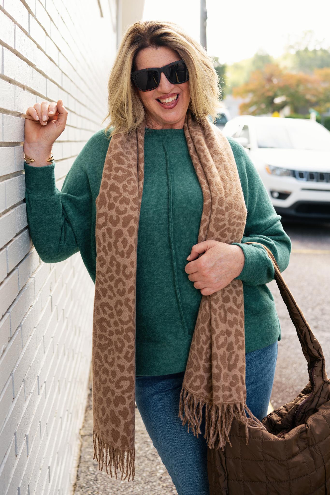 Live & Lounge Oversized Sweater - Deep Green